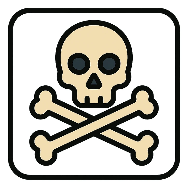 light blue and light beige sign of chemical contamination sticker