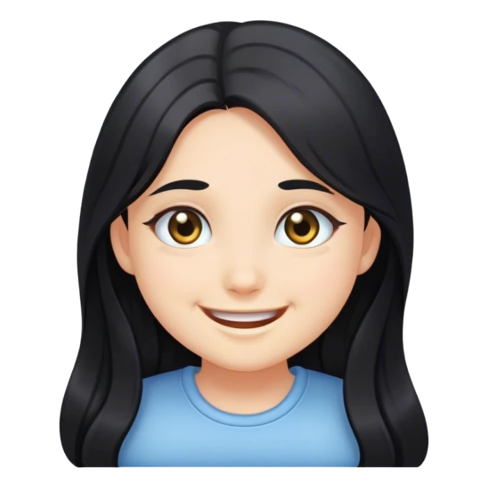 smiling girl with black hair sticker