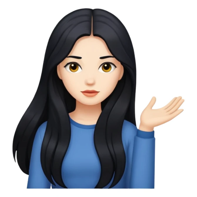 woman with long black hair sticker