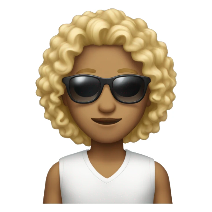Person with sunglasses and blonde curly hair  sticker
