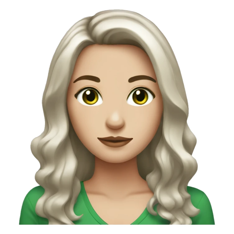 Brunette white girl with green eyes and medium length hair sticker