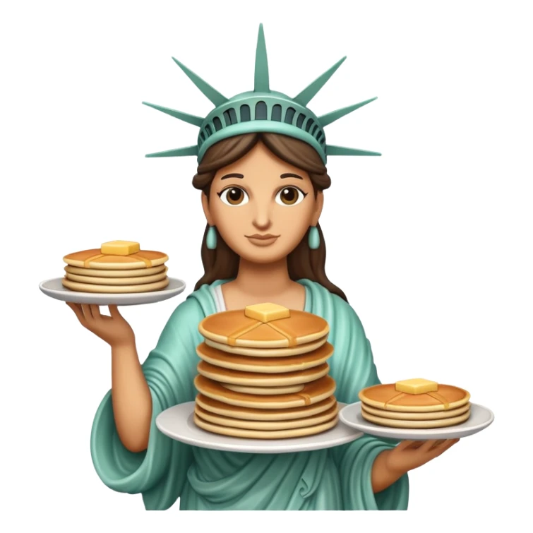 Statue of Liberty holding a stack of pancakes sticker