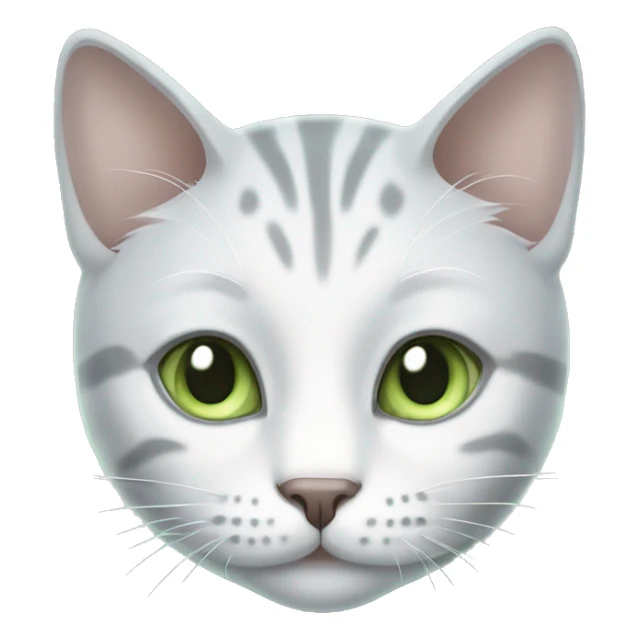 grey and white cat with pale green eyes  sticker