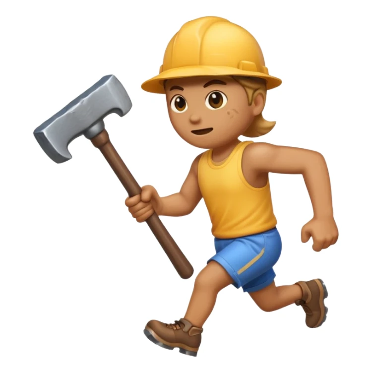 An emoji representing the "ironman challenge event" long-distance marathon for an mmorpg player who crafts everything themselves the hard way, and does not buy or sell items in-game. See https://ironman.com for ideas. sticker