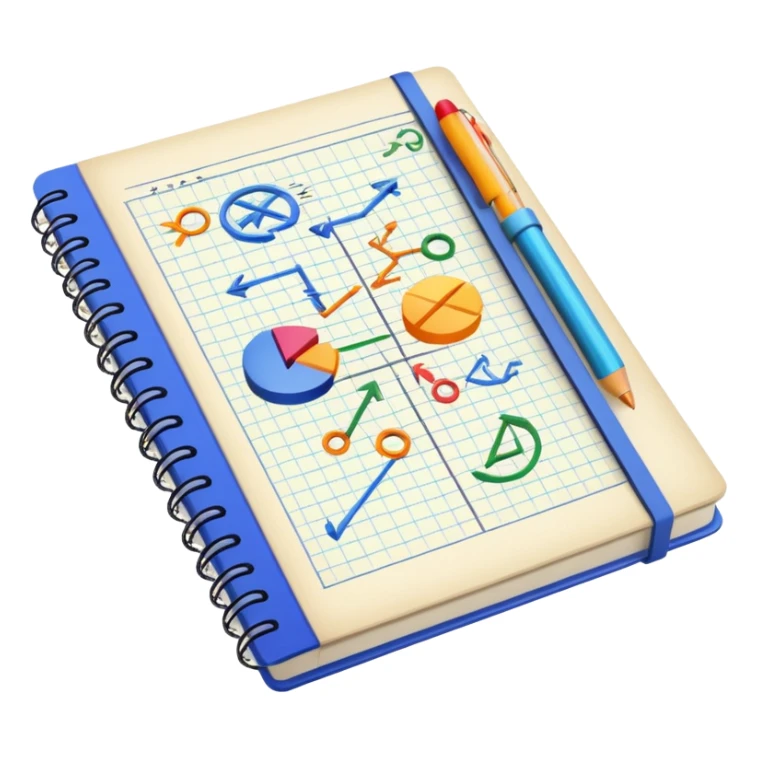 a notebook with lots of mathematical sketches sticker
