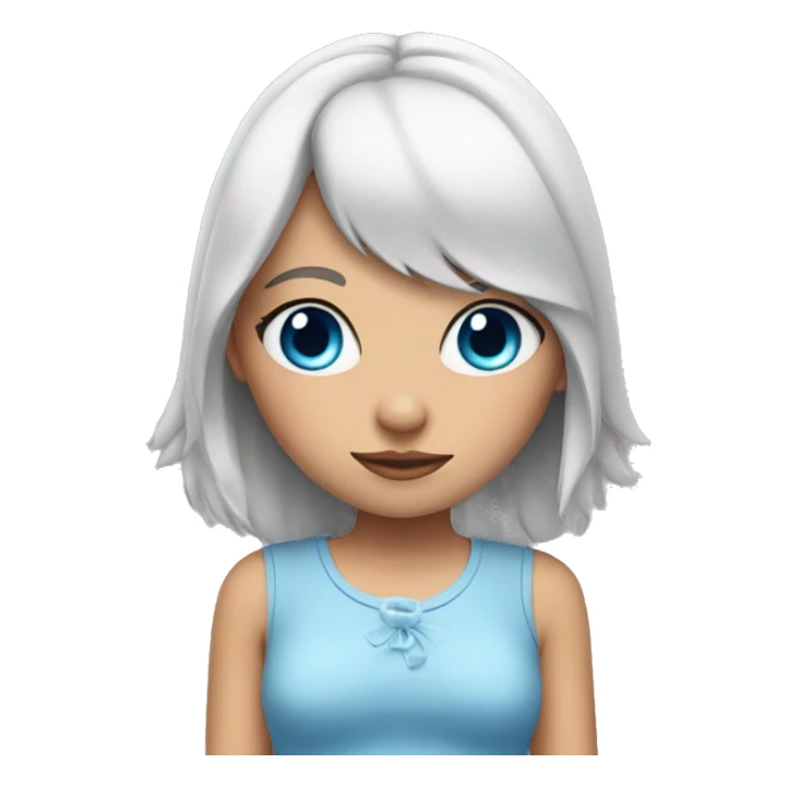 girl blue eyes with bunny ears sticker