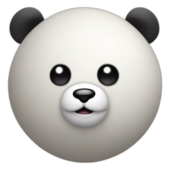 3d sphere with a cartoon Panda skin texture with big calm eyes sticker
