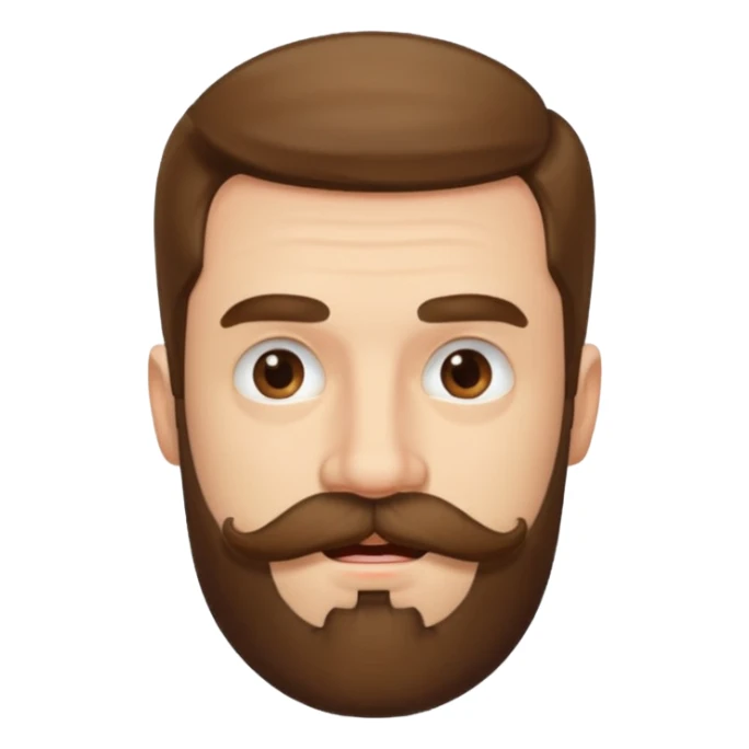 Face bitting is lip with mustache and bread, he is frech sticker