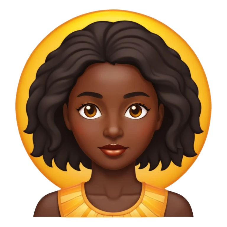 A black beautiful woman in front of the shining sun  sticker