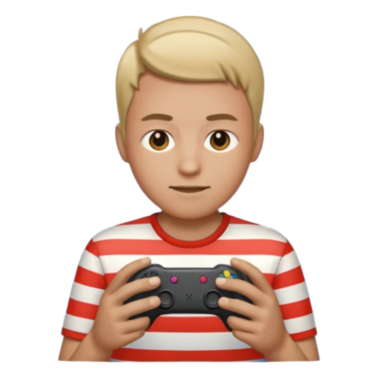 striped shirt indoor portrait gaming sticker