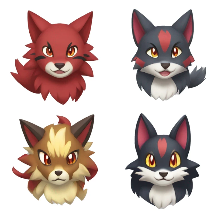Litten-Zorua-Zoroark-Nargacuga-Lycanroc-Torracat sticker
