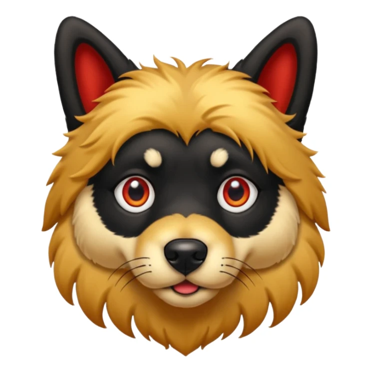 big red eyed black golden dog sticker