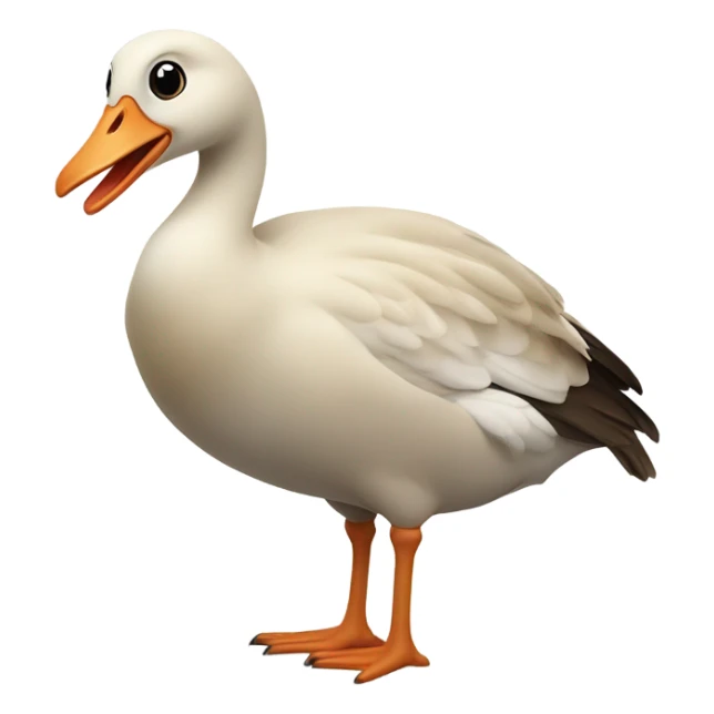 Silly goose eating steak and cheese while sleeping with one eye open sticker