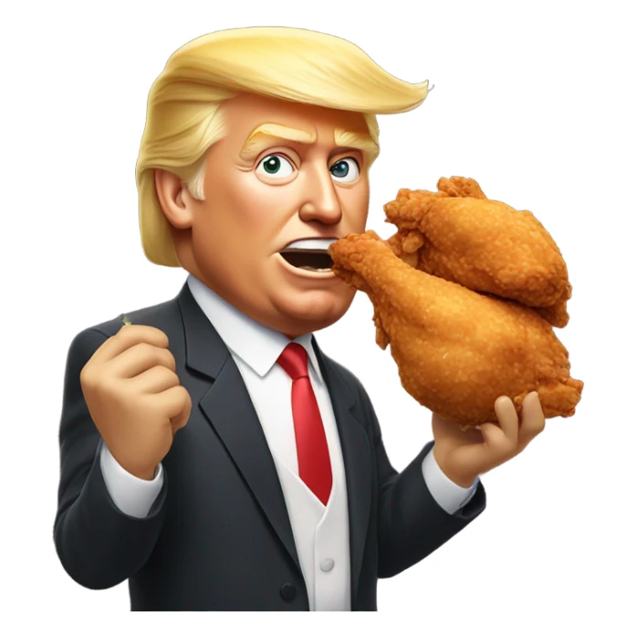 Donald Trump eating chicken sticker