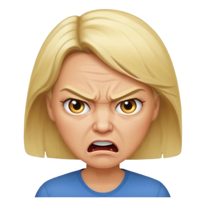 Middle aged blonde woman very mad sticker