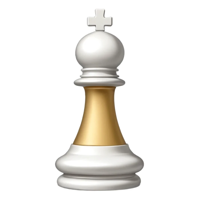 
chess bishop piece object, classic bishop shape with top slit, 3D cartoon, glossy material, soft shadow, mobile game icon style, centered, clean background, no text, no watermark
 sticker