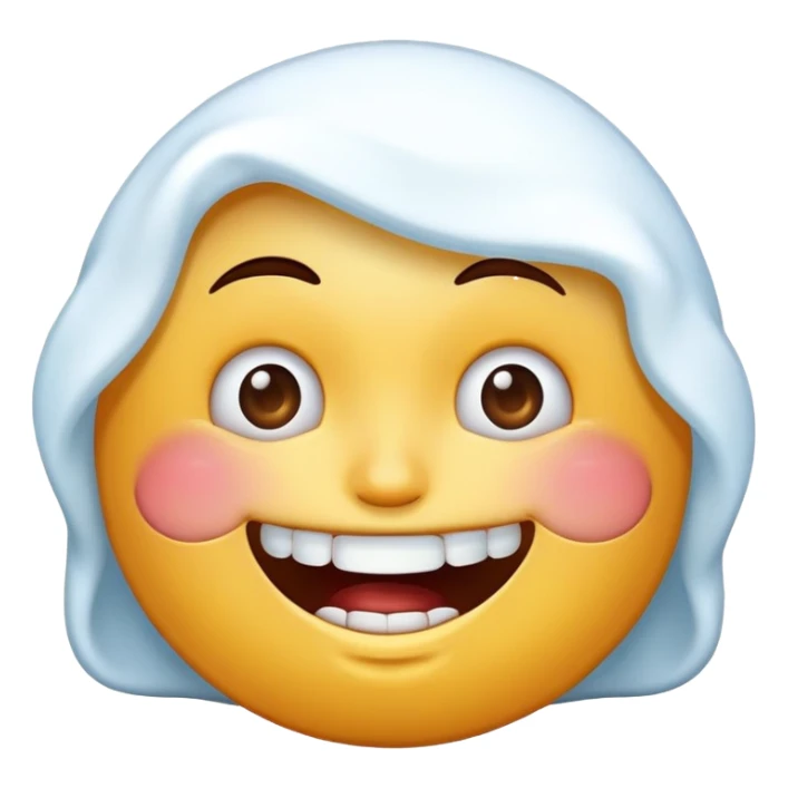 the cold freezing grimacing face emoji but its smiling with teeth sticker