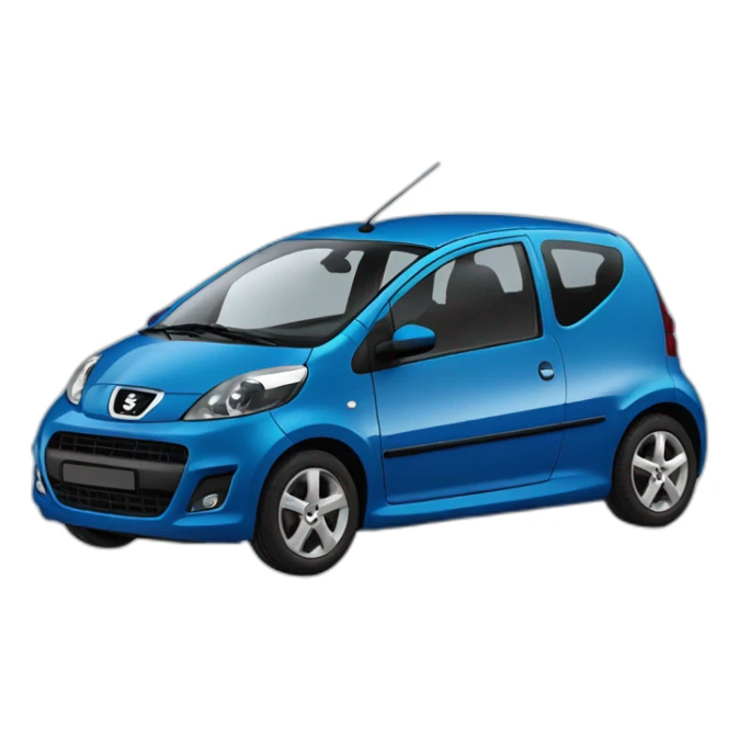 Peugeot 107 blue with spoiler sticker
