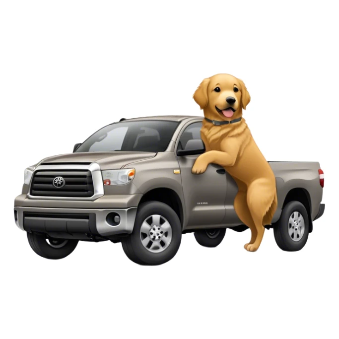 Gray 2008 Toyota tundra with golden retriever  sticker