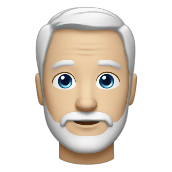 fifty white Man white beard short hair blue eyes sticker