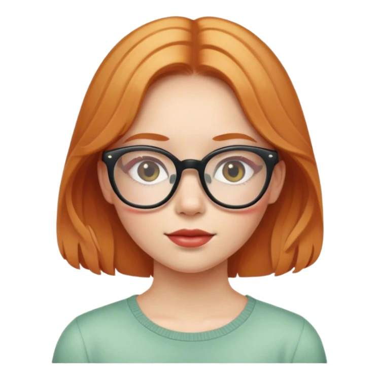 Strawberry blonde young girl with glasses sticker