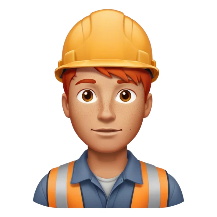 male construction worker with red hair and freckles sticker