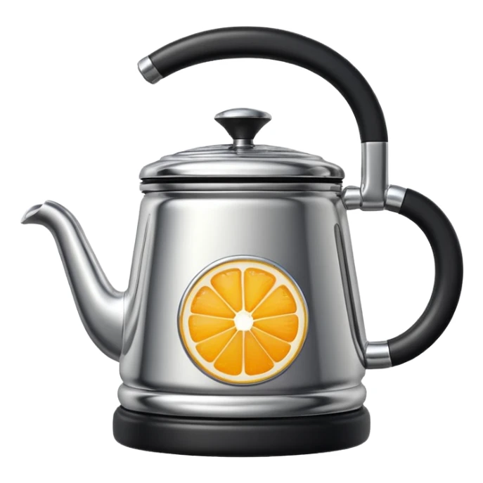 Hermès-style silver citrus press, classic design, luxury, cute emoji style sticker