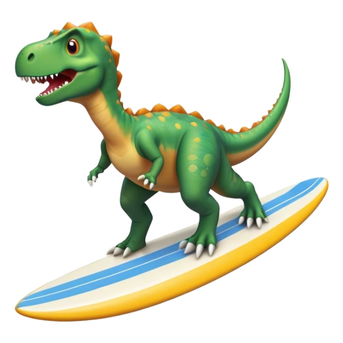 dinosauro su una tavola da surf sticker