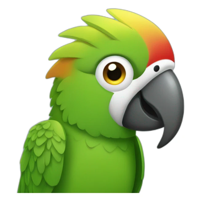 the parrot looks straight ahead with loving eyes sticker
