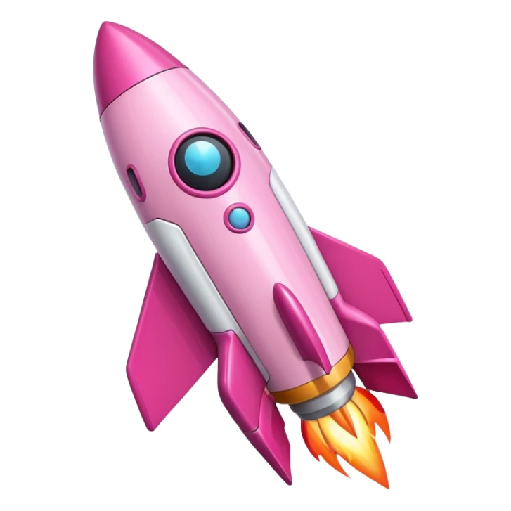 mix light pink dark pink and white girly phone ui rocket sticker