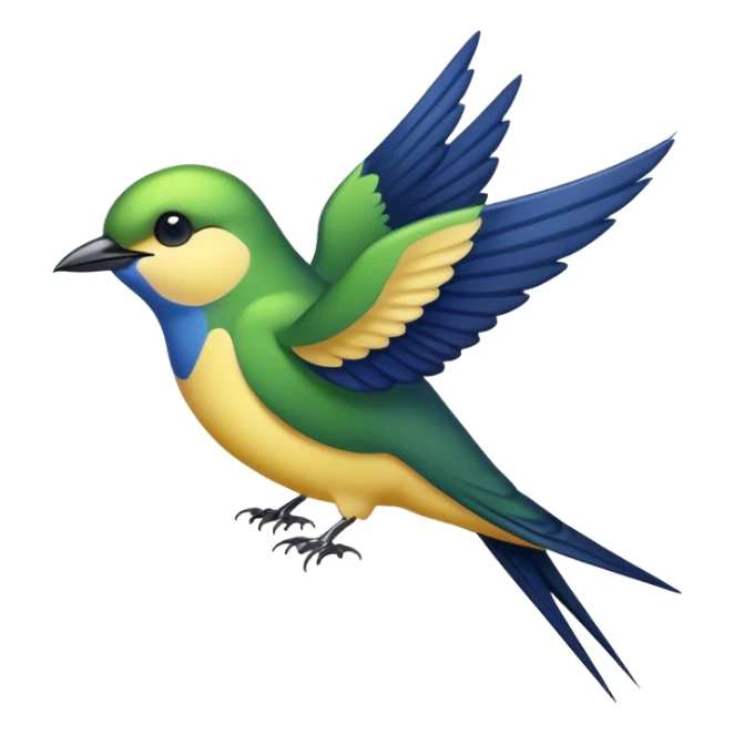 hirondelle jaune verte et bleu foncé sticker