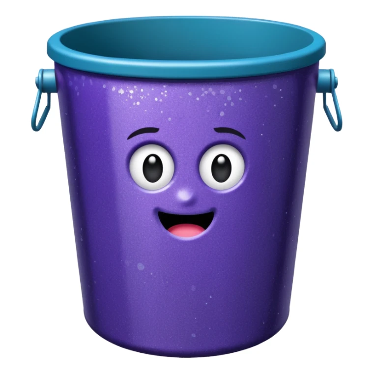 Glitter Purple and Cian  metal rubbish bin sticker