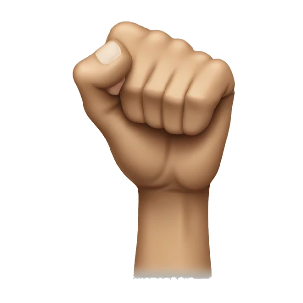 Closed vertical fist shaking up and down sticker