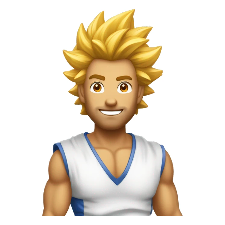 Mec avec les cheveux bleus en super sayen  sticker