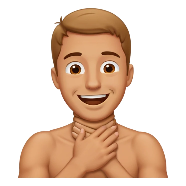 guyvchoking with his arms around his throat playfully sticker