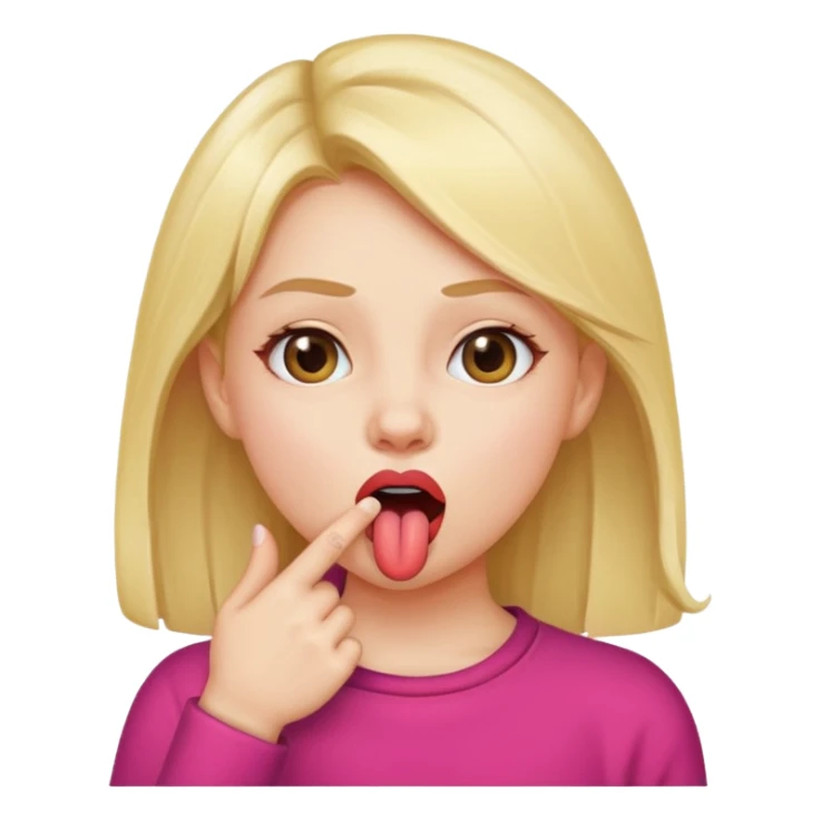 fille doigt dans la bouche tire la langue sticker