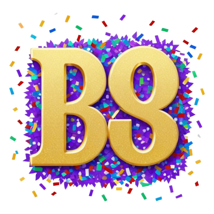 The word Dakota surrounded by confetti for 20 birthday sticker