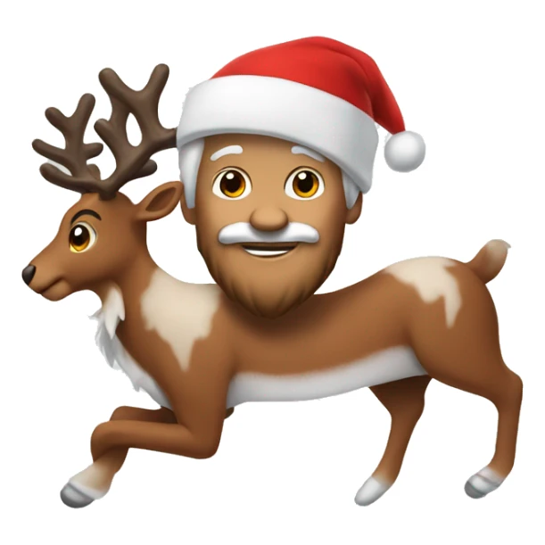 santa claus wearing reindeer slippers sticker
