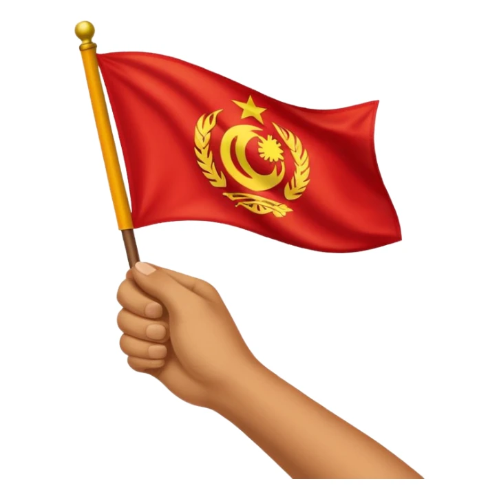 hand holding Galatasaray flag emoji with red and yellow flag sticker