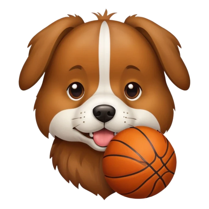 Dog with basketball on his mouth sticker