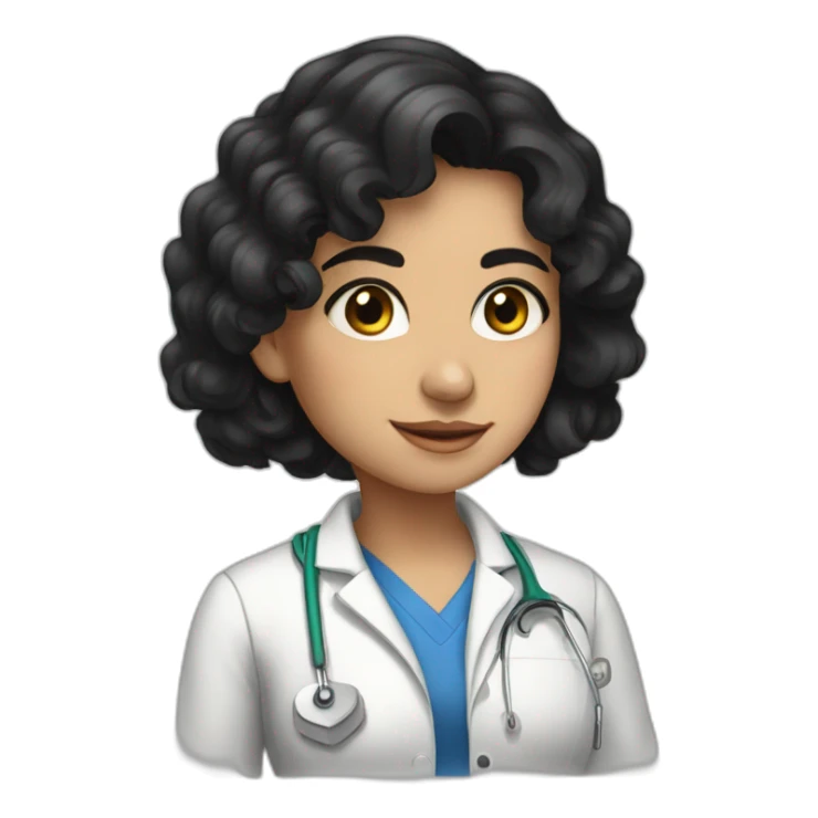 A beautiful black-haired Solvak girl who studies anatomy sticker