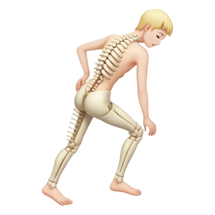 A person holding a spine with numb legs sticker