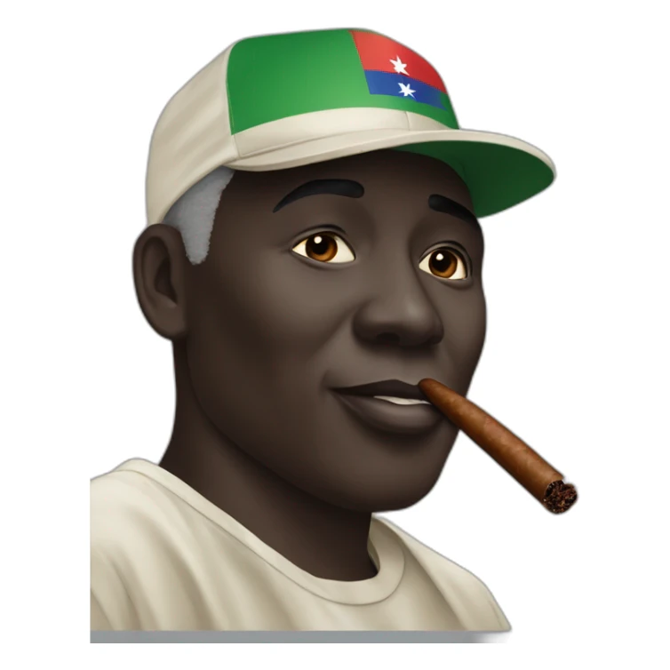 Adama Barrow Gambia smoking cigar sticker