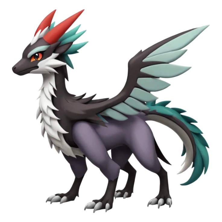 Noivern-Mightyena-Silvally-Fakémon-hybrid-creature (full body)  sticker