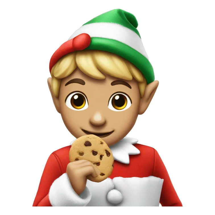 Elf on the shelf eating cookies sticker