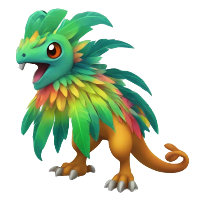 Colorful tropical Pokémon fantasy animal creature  sticker