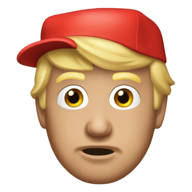 Donald trump emoji with a red cap  sticker