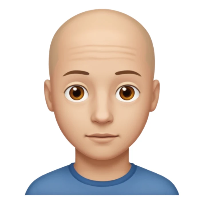 homme chauve jeune sans barbe yeux marrons sticker