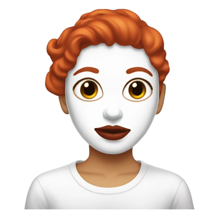 Mexican Red hair Lipstick Face covered in milk liquid sticker