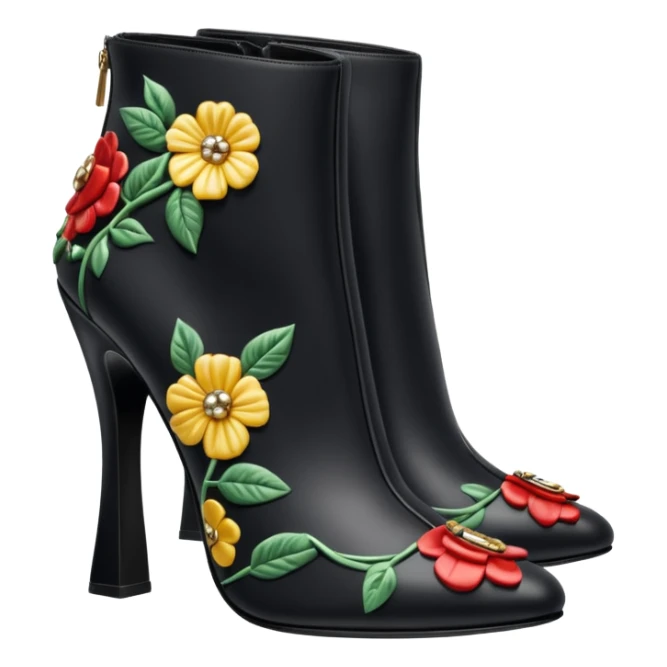 Hyperrealistic 8k, highly detailed, dolce and gabanna ankle booties with 10 inch heels sticker